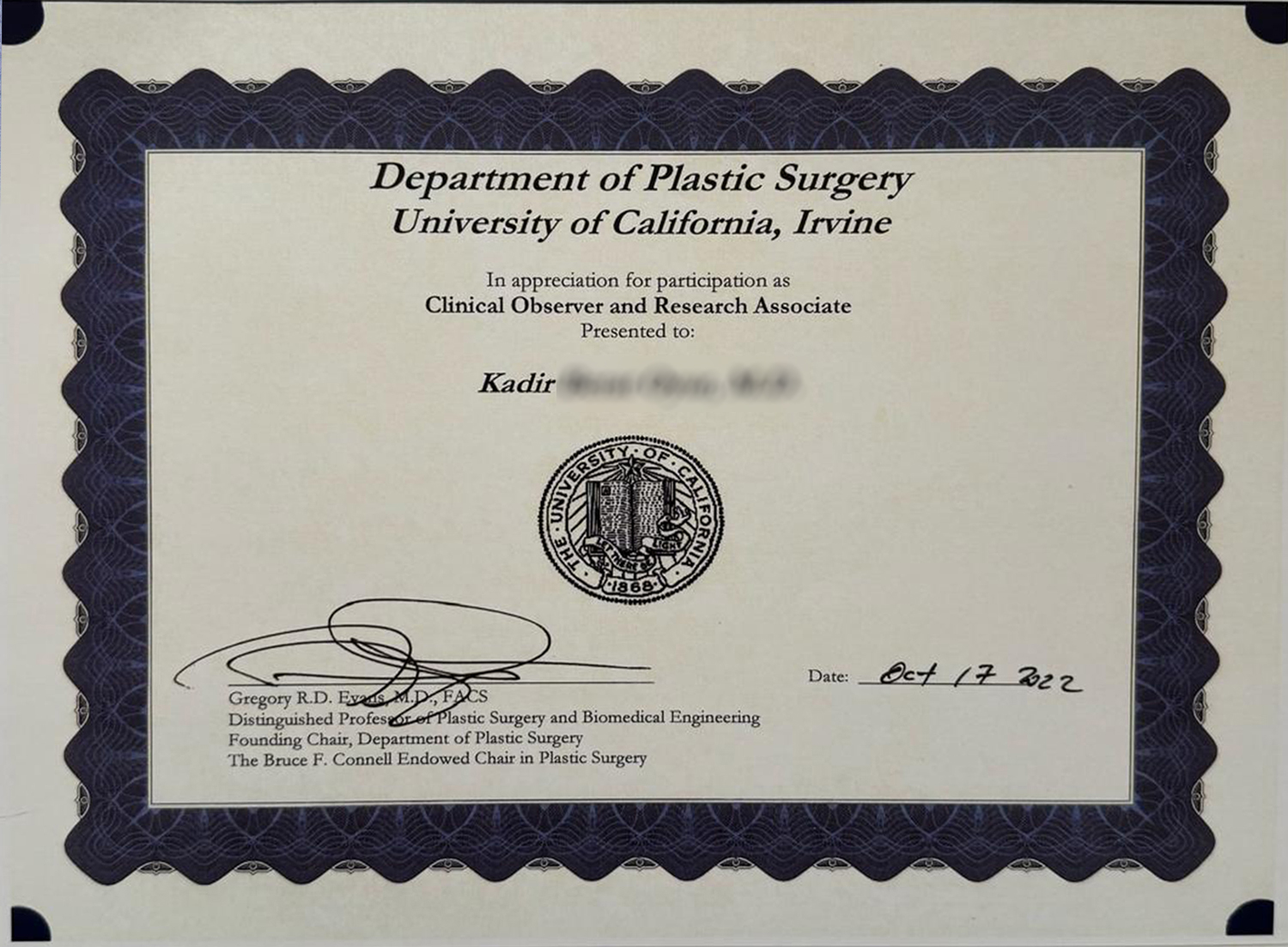 Clinical Observer & Research Associate